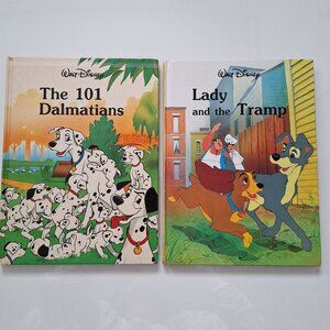 Disney Hard Cover Books 101 Dalmatians & Lady and The Tramp